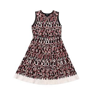 Paule Ka Dress Womens Large Knit Fit Flare Abstract Designer Business Casual